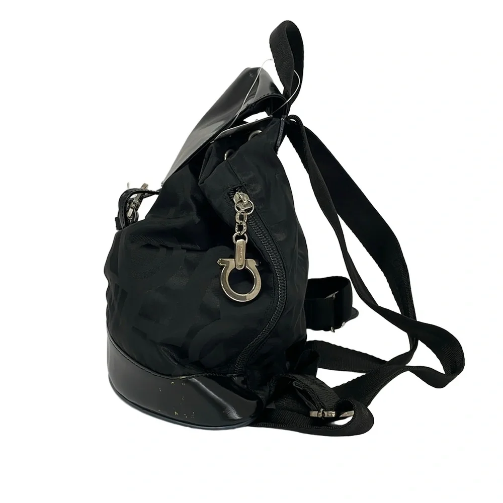 Salvatore Ferragamo Gancini Backpack DW-216772 Nylon Patent Leather